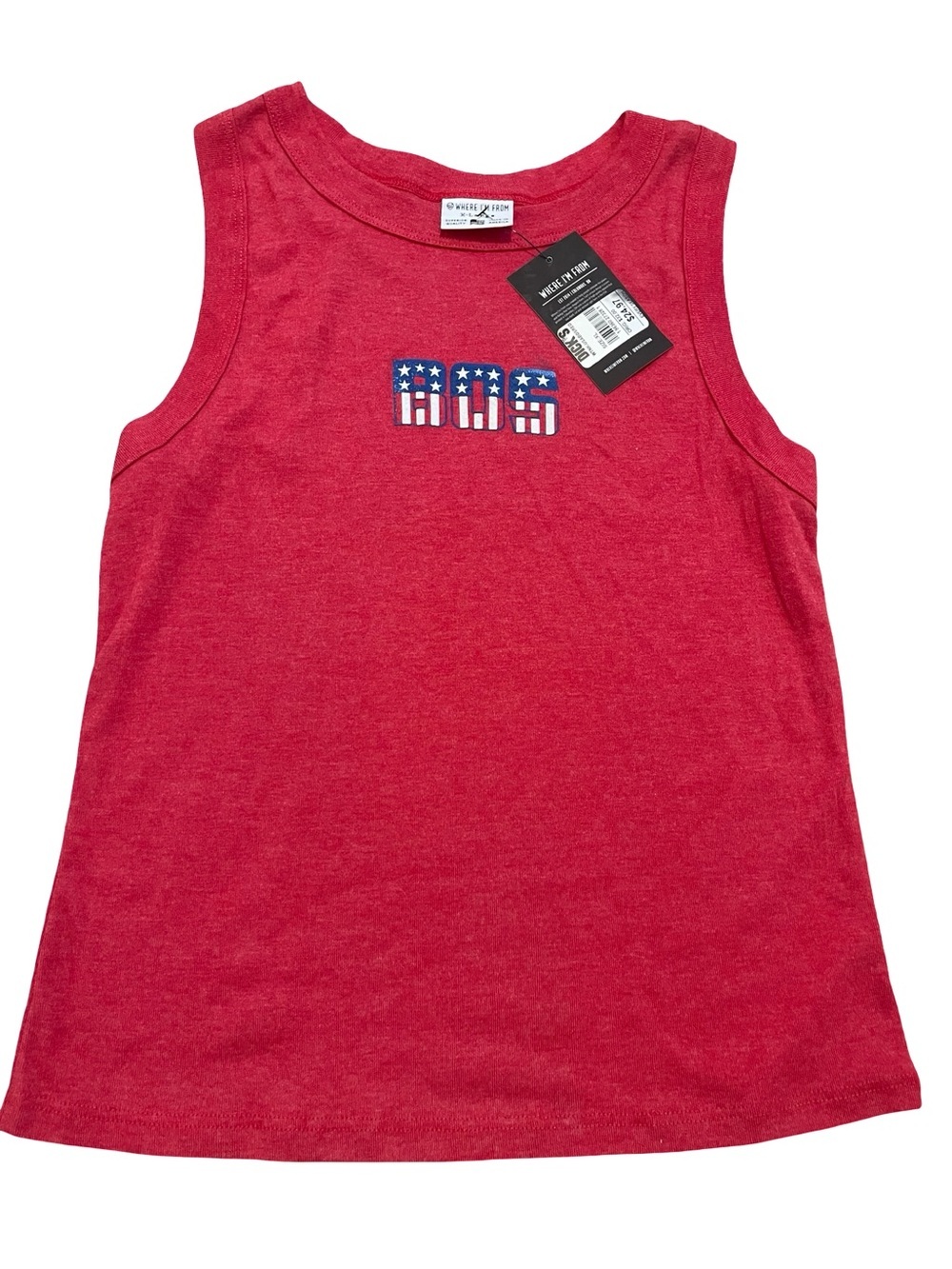 Where I'm From "BOS" Americana Tank Top - Red - Size XL